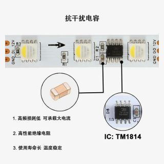 TM1814B外置IC可尋址單點(diǎn)單控四合一RGBW燈帶 - 4